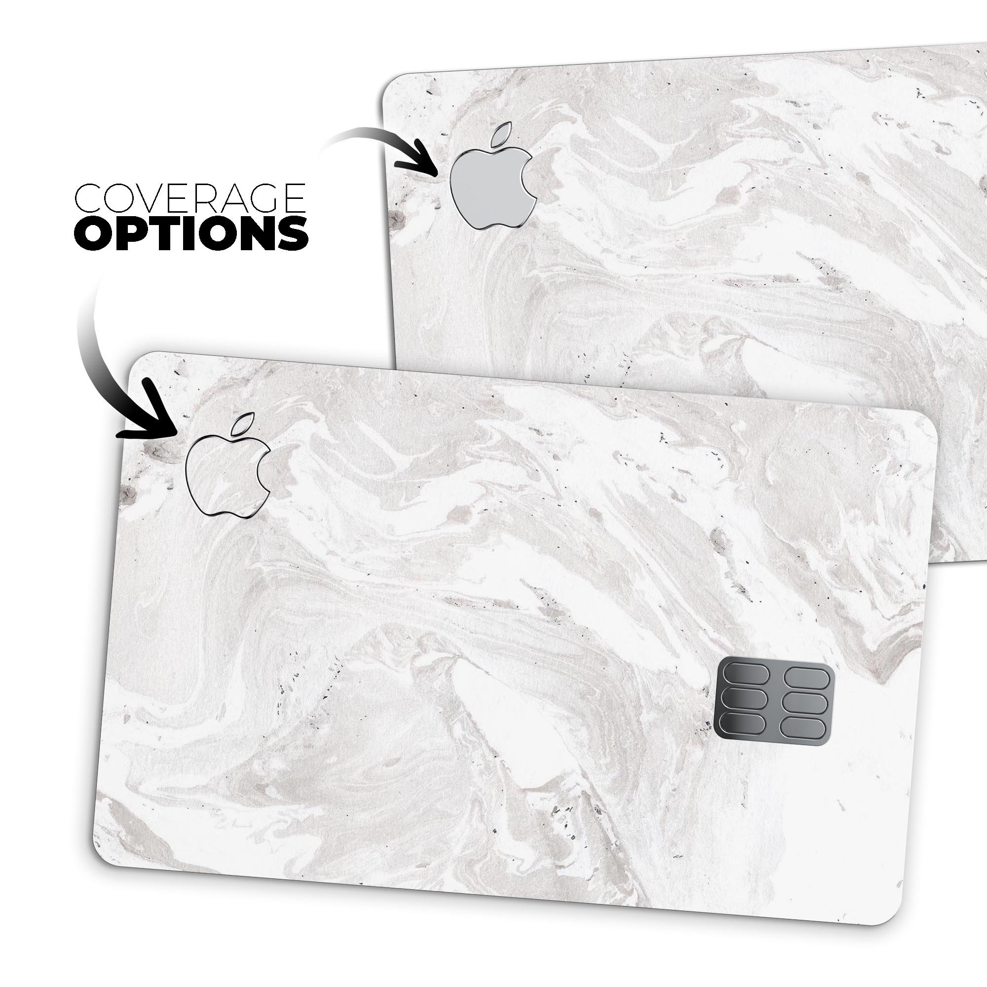 Mixtured Gray v9 Textured Marble decal skin applied on an Apple Card, showcasing its premium design and protective features.