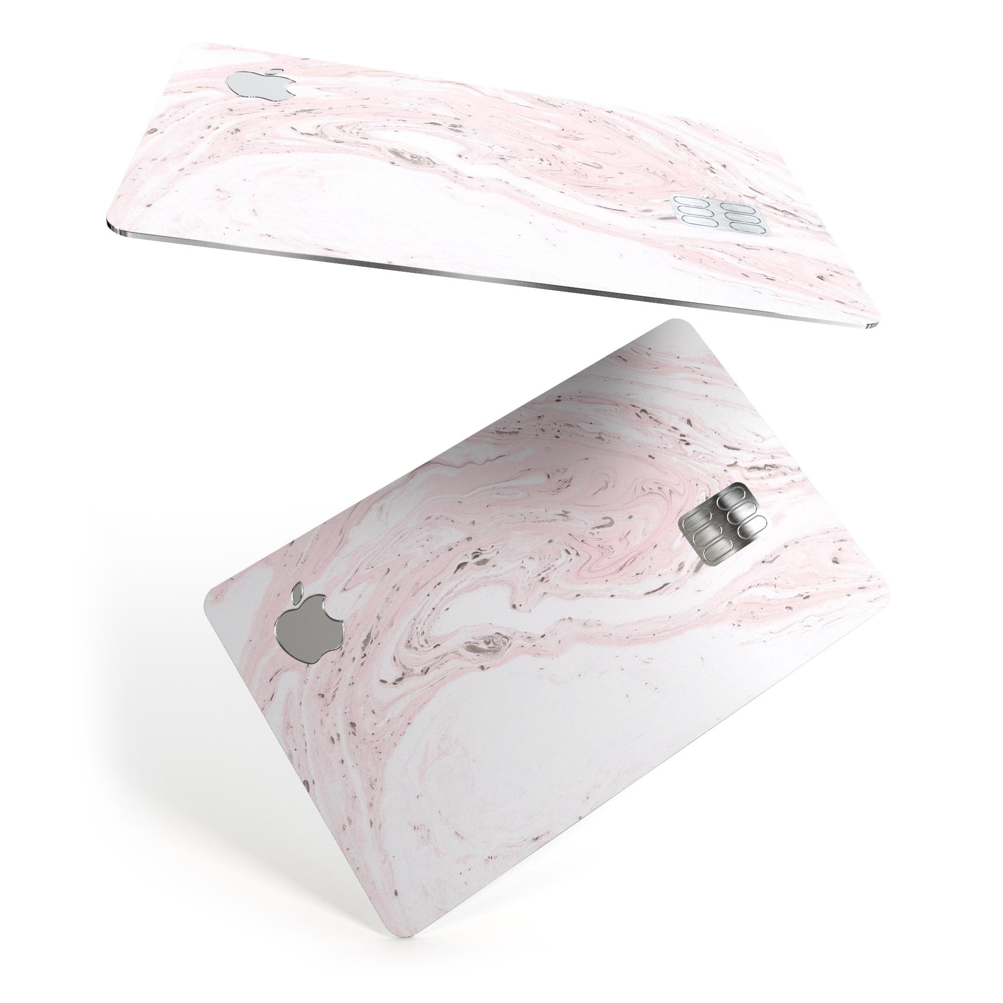 Mixtured Pink and Gray 19 Textured Marble decal for Apple Card, showcasing its stylish design and premium quality.