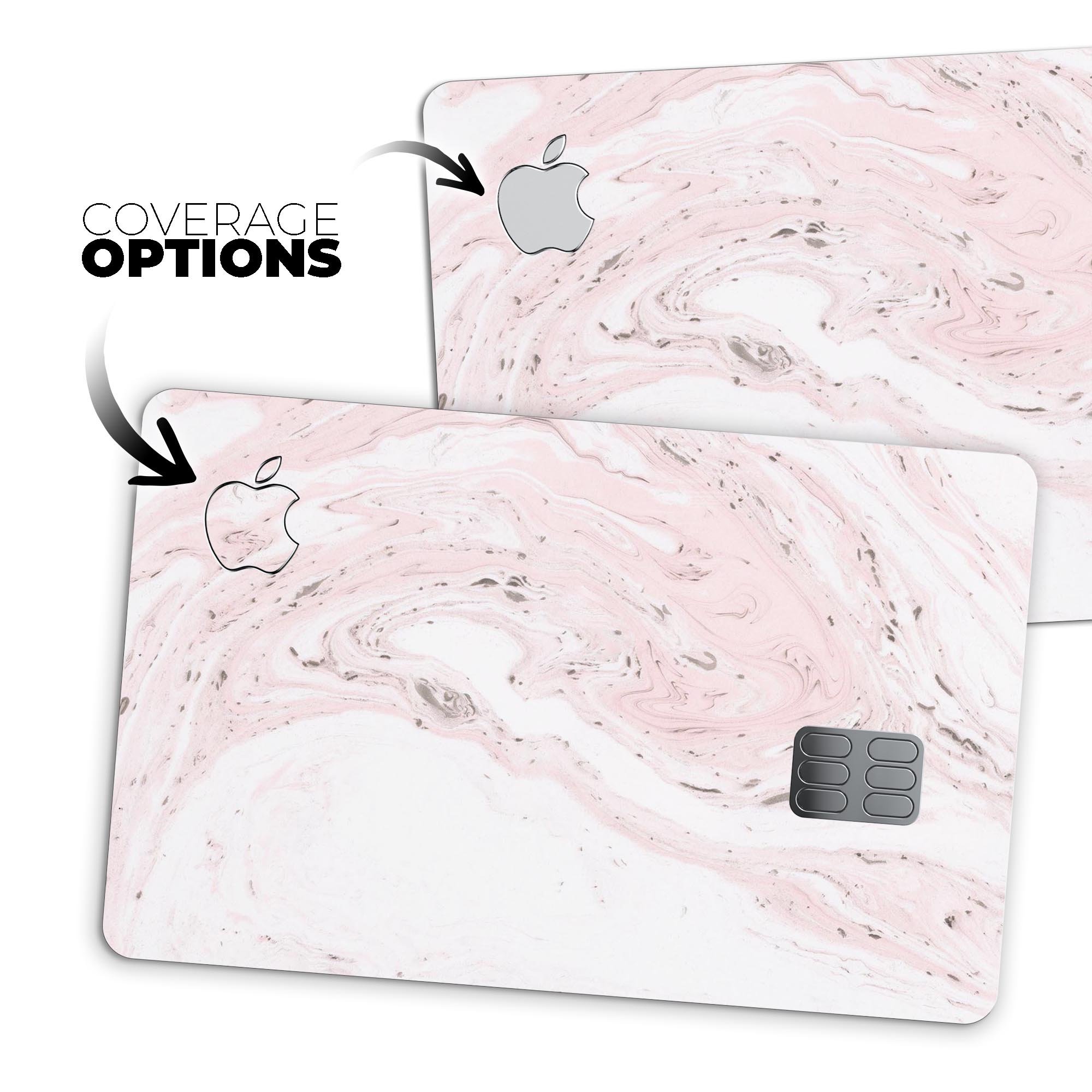 Mixtured Pink and Gray 19 Textured Marble decal for Apple Card, showcasing its stylish design and premium quality.