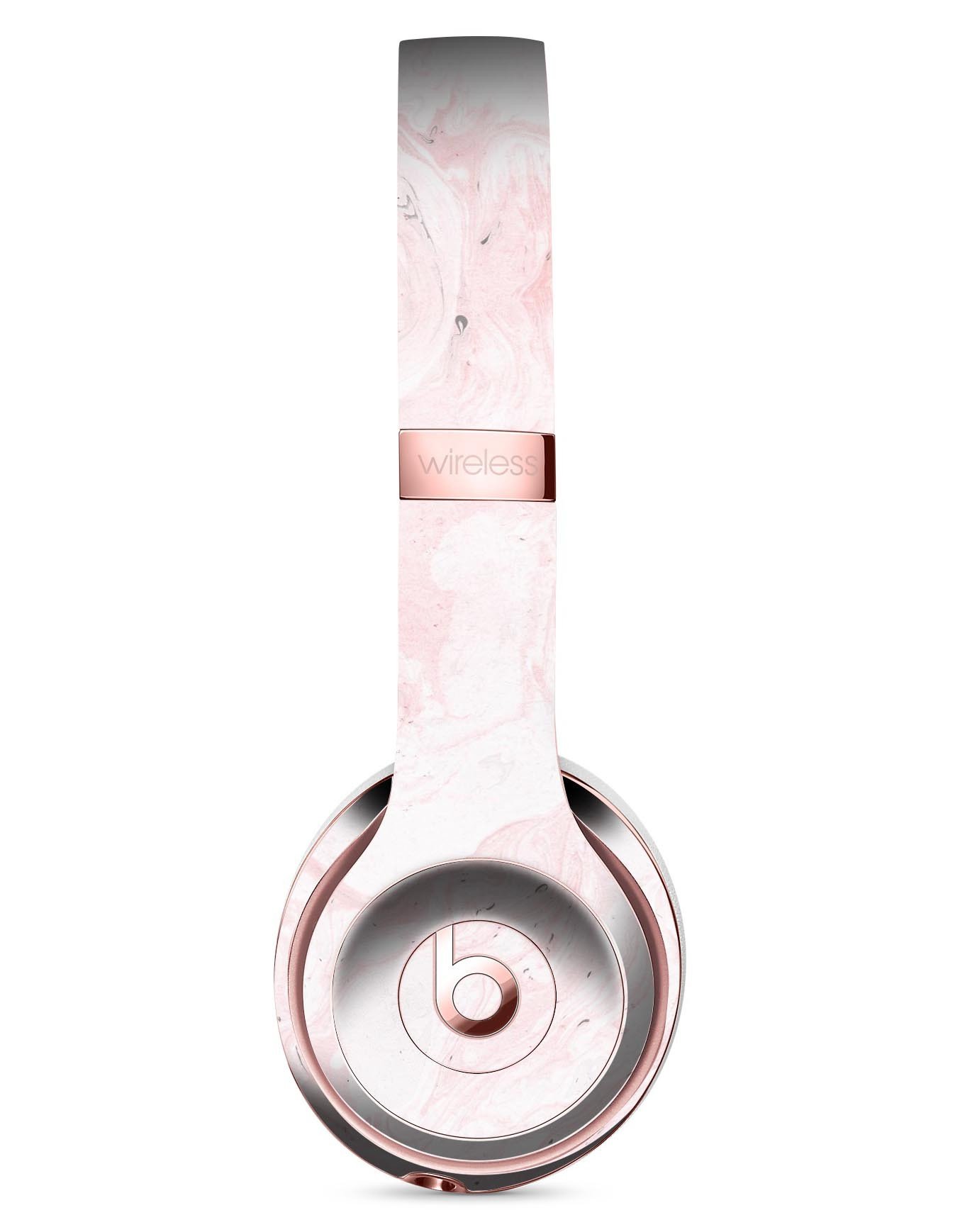 Mixtured Pink v3 Textured Marble Full-Body Skin Kit for Beats by Dre Solo 3 Wireless Headphones, showcasing a stylish marble design.