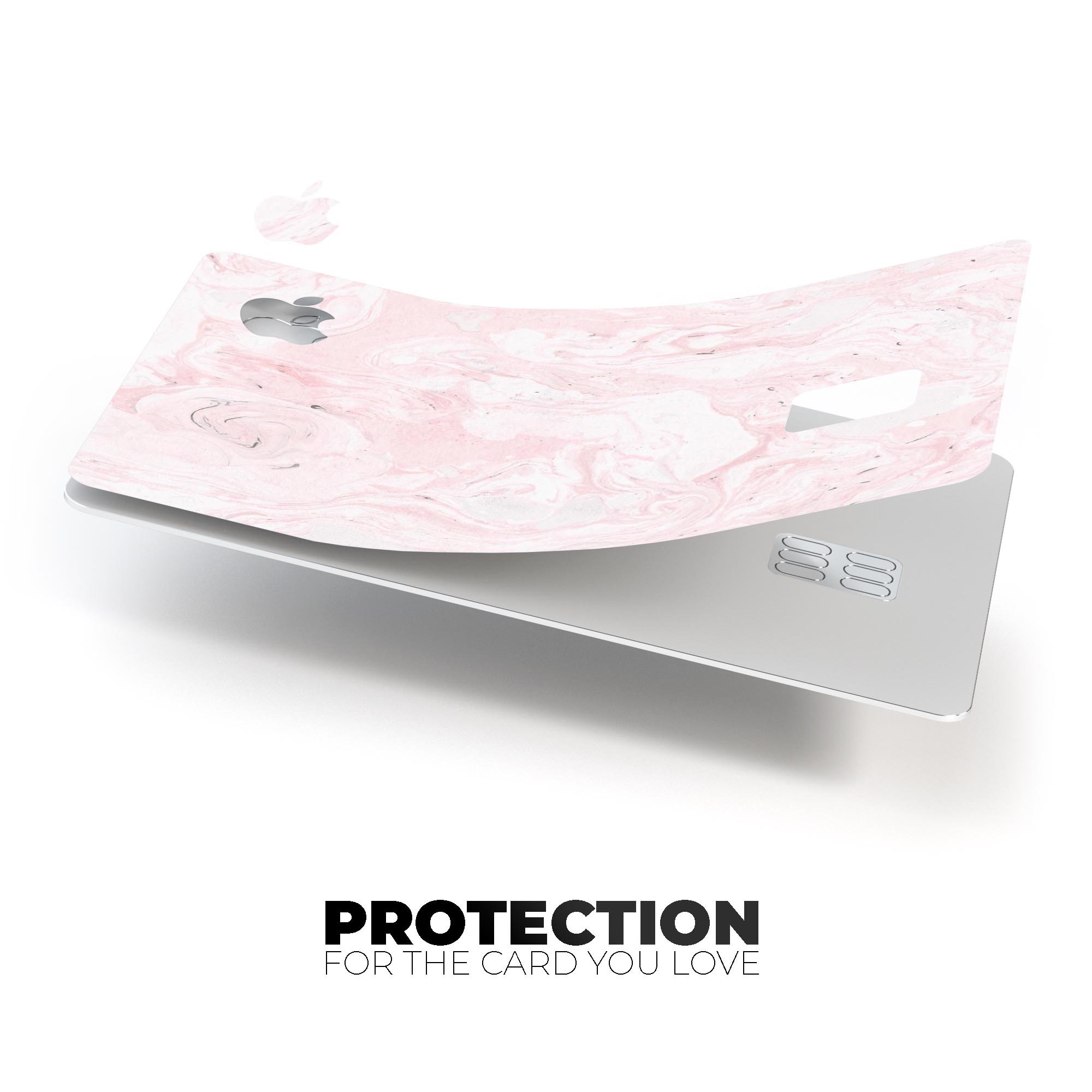 Mixtured Pink v3 Textured Marble skin applied to an Apple Card, showcasing its stylish design and premium finish.