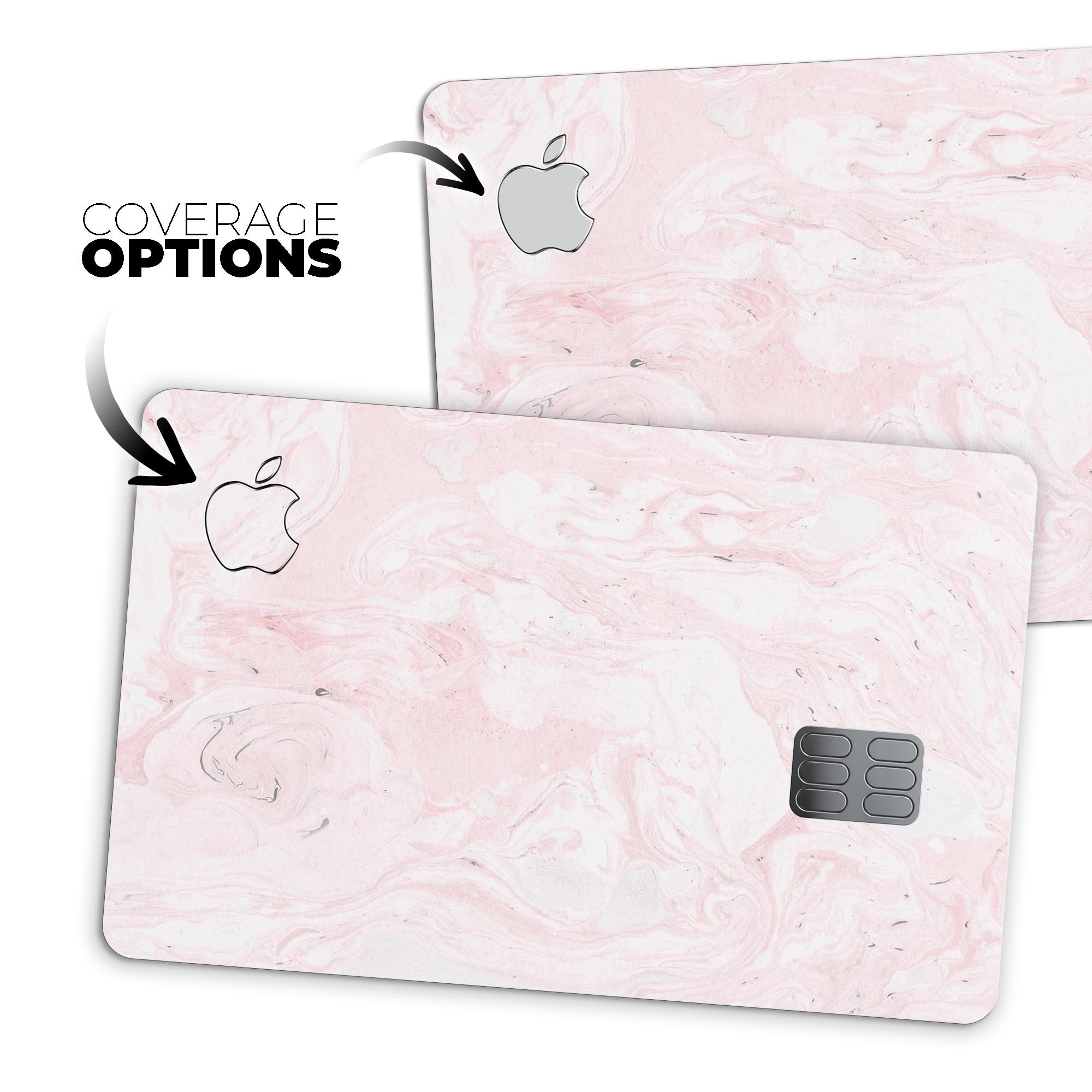 Mixtured Pink v3 Textured Marble skin applied to an Apple Card, showcasing its stylish design and premium finish.