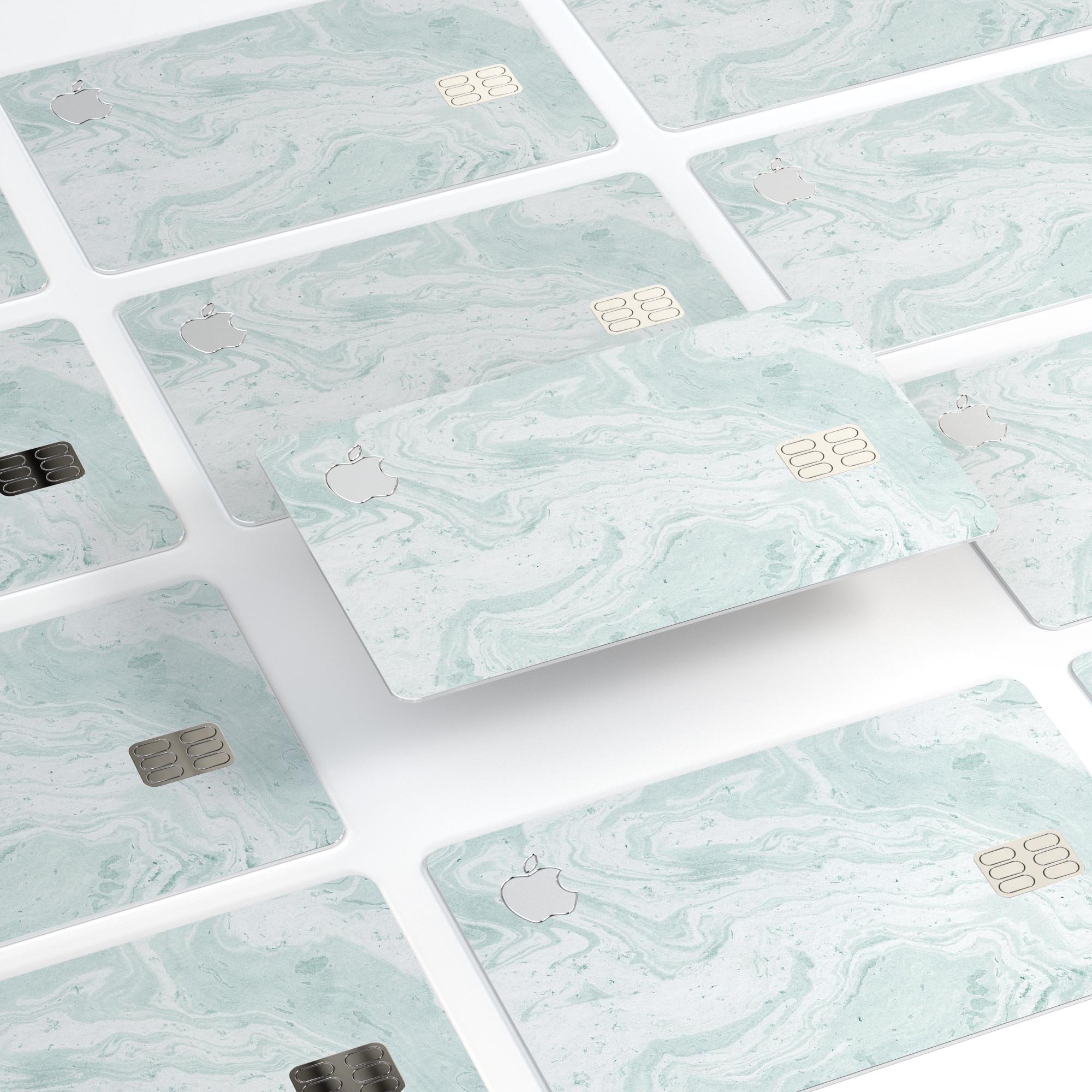 Mixtured Teal v3 Textured Marble skin applied on an Apple Card, showcasing its premium design and protective features.