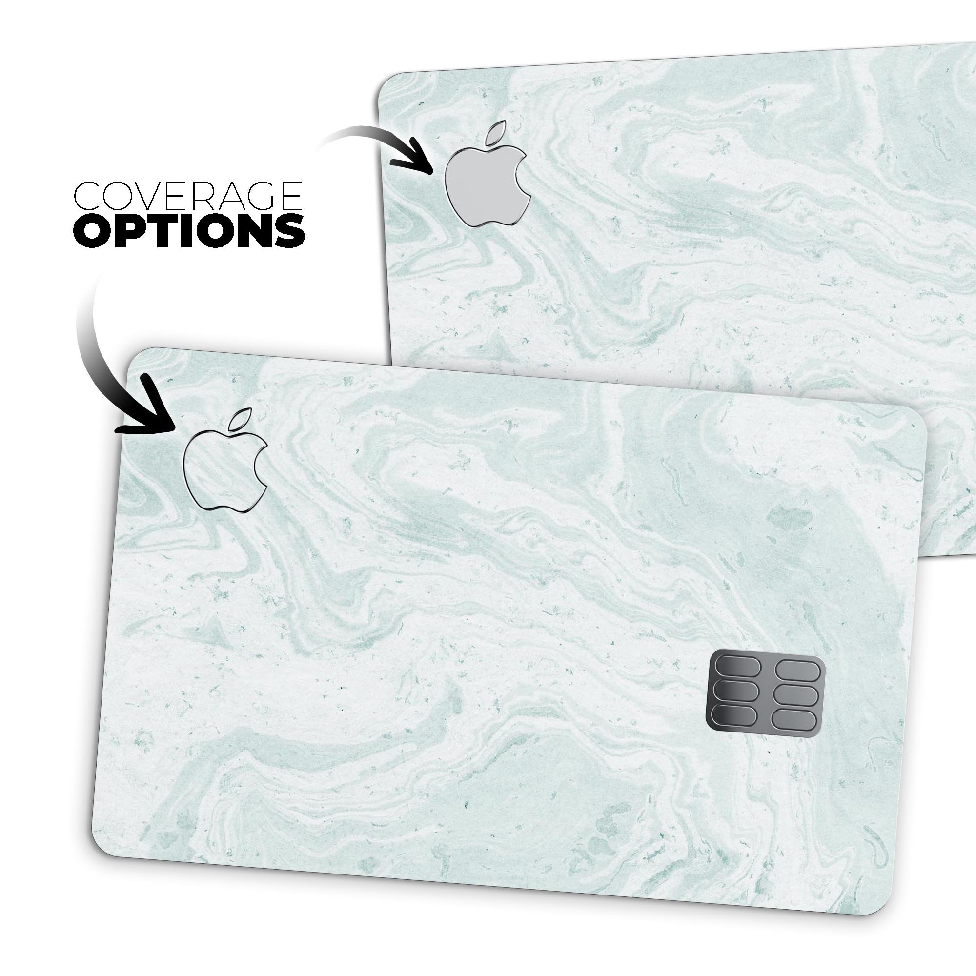 Mixtured Teal v3 Textured Marble skin applied on an Apple Card, showcasing its premium design and protective features.