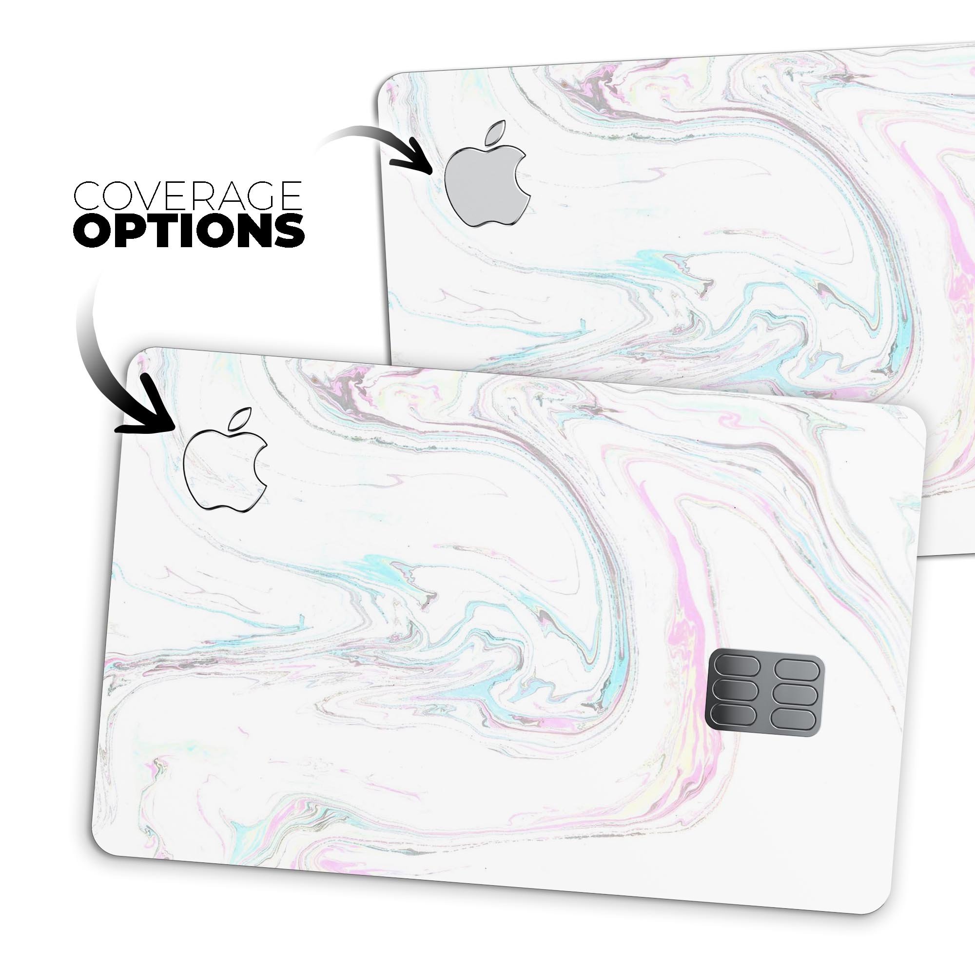 Mixtured Textured Marble v10 decal skin for Apple Card, showcasing a stylish marble design with a premium finish.