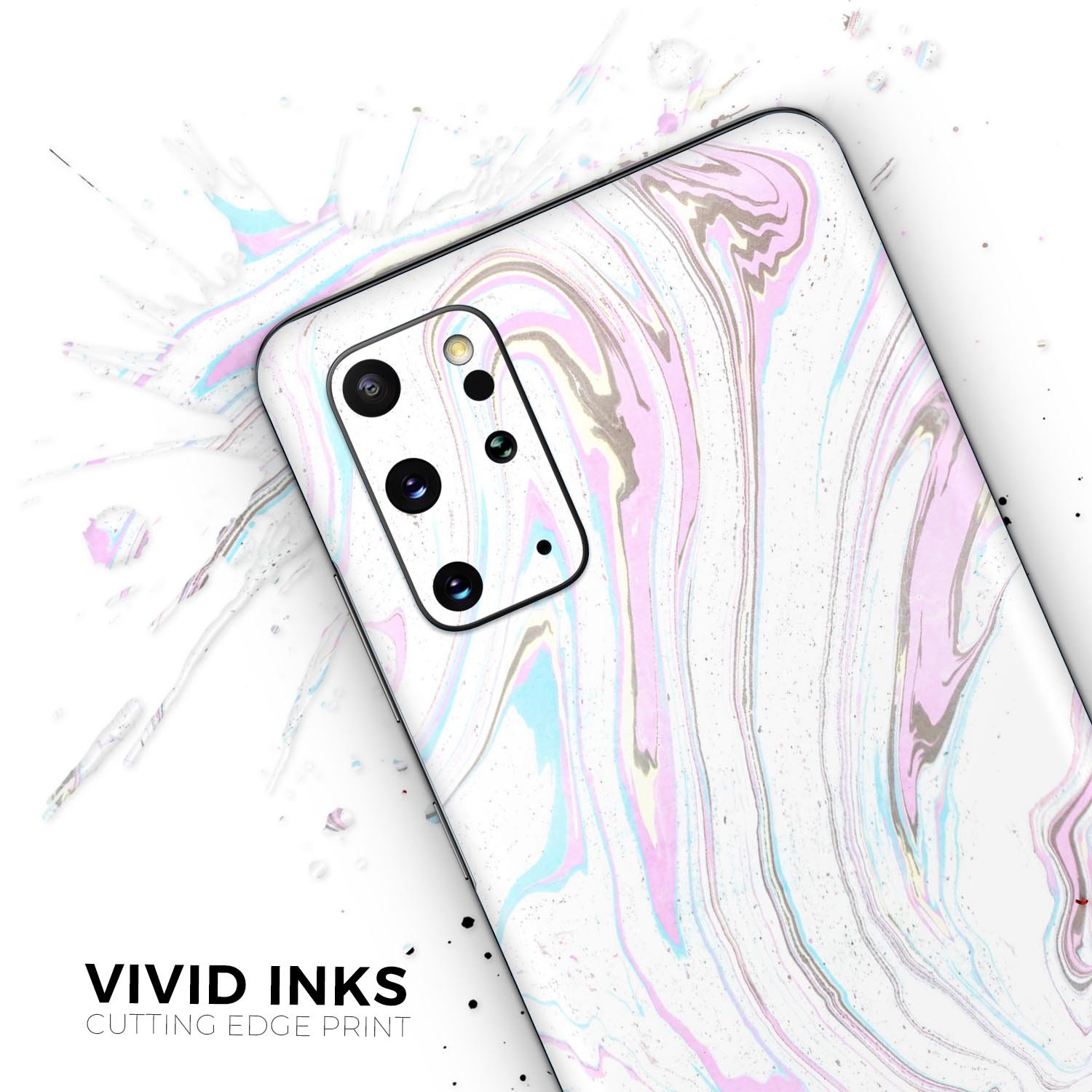 Mixtured Textured Marble v5 Skin-Kit for Samsung Galaxy S-Series, showcasing a stylish marble design on a sleek device.