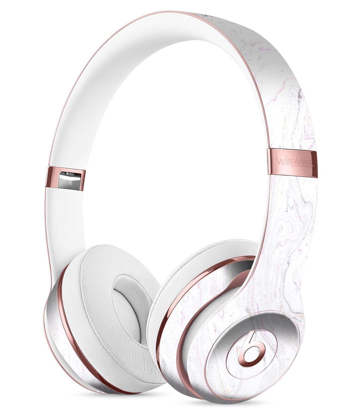 Mixtured Textured Marble v8 Full-Body Skin Kit for Beats by Dre Solo 3 Wireless Headphones, showcasing a stylish marble design.