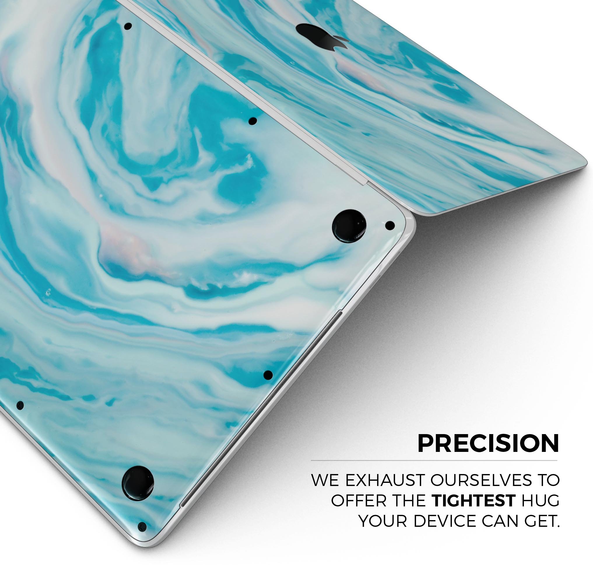 Modern Marble Aqua Mix V16 skin decal wrap kit for Apple MacBook, showcasing a stylish marble design with a soft-matte finish.