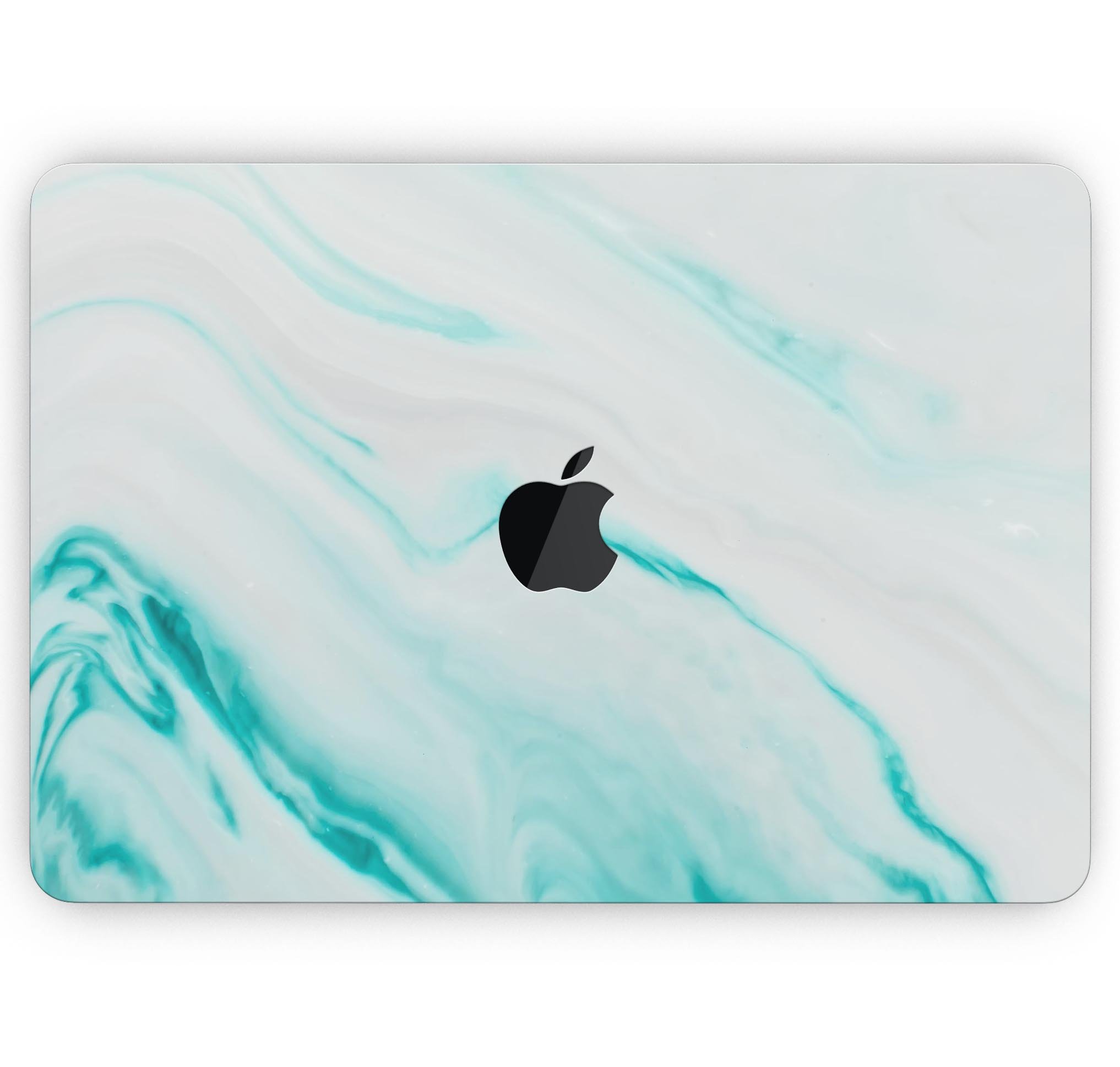 Modern Marble Aqua Mix V7 skin decal wrap kit for MacBook, showcasing a stylish marble design with a premium vinyl finish.