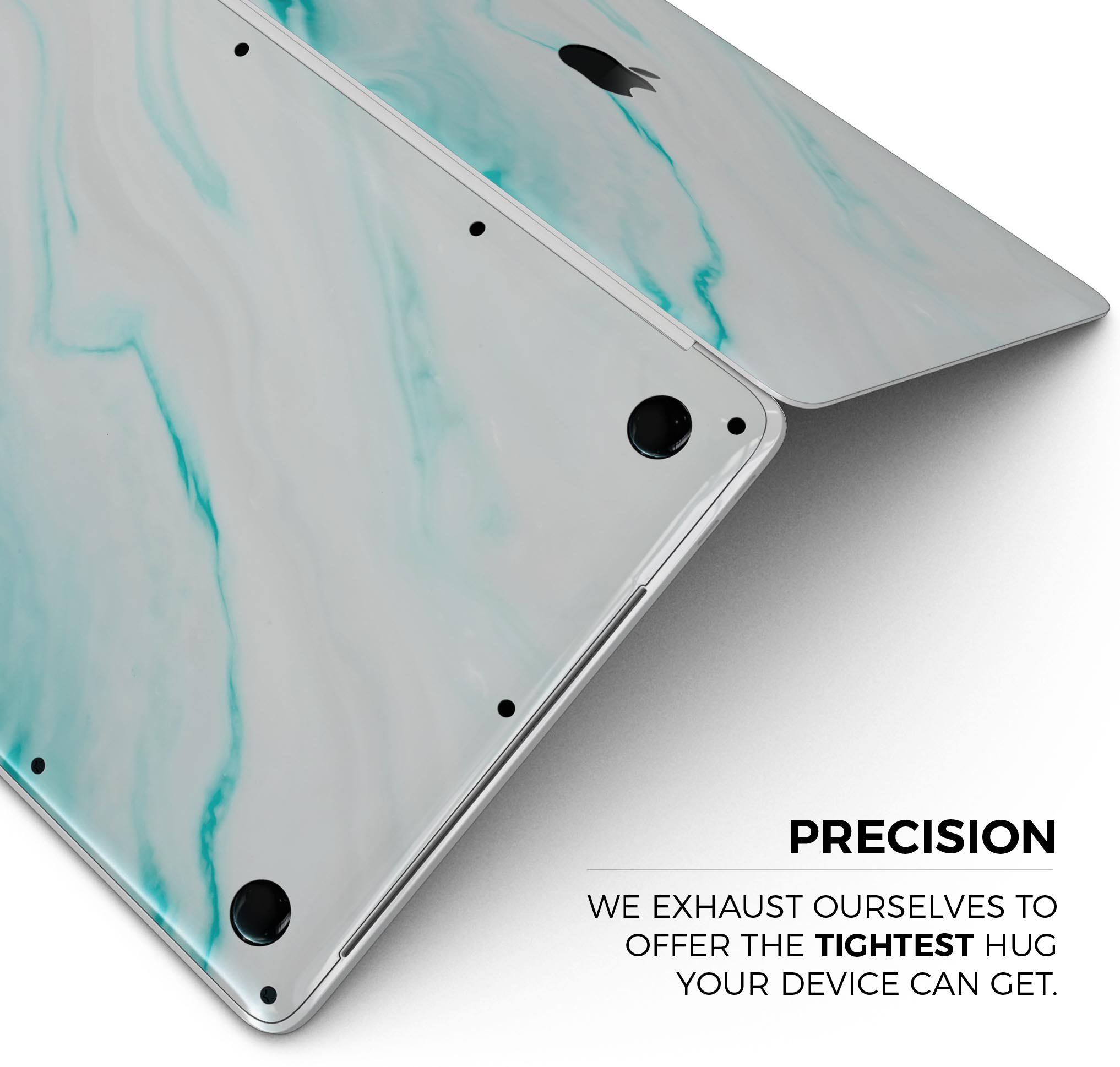 Modern Marble Aqua Mix V7 skin decal wrap kit for MacBook, showcasing a stylish marble design with a premium vinyl finish.