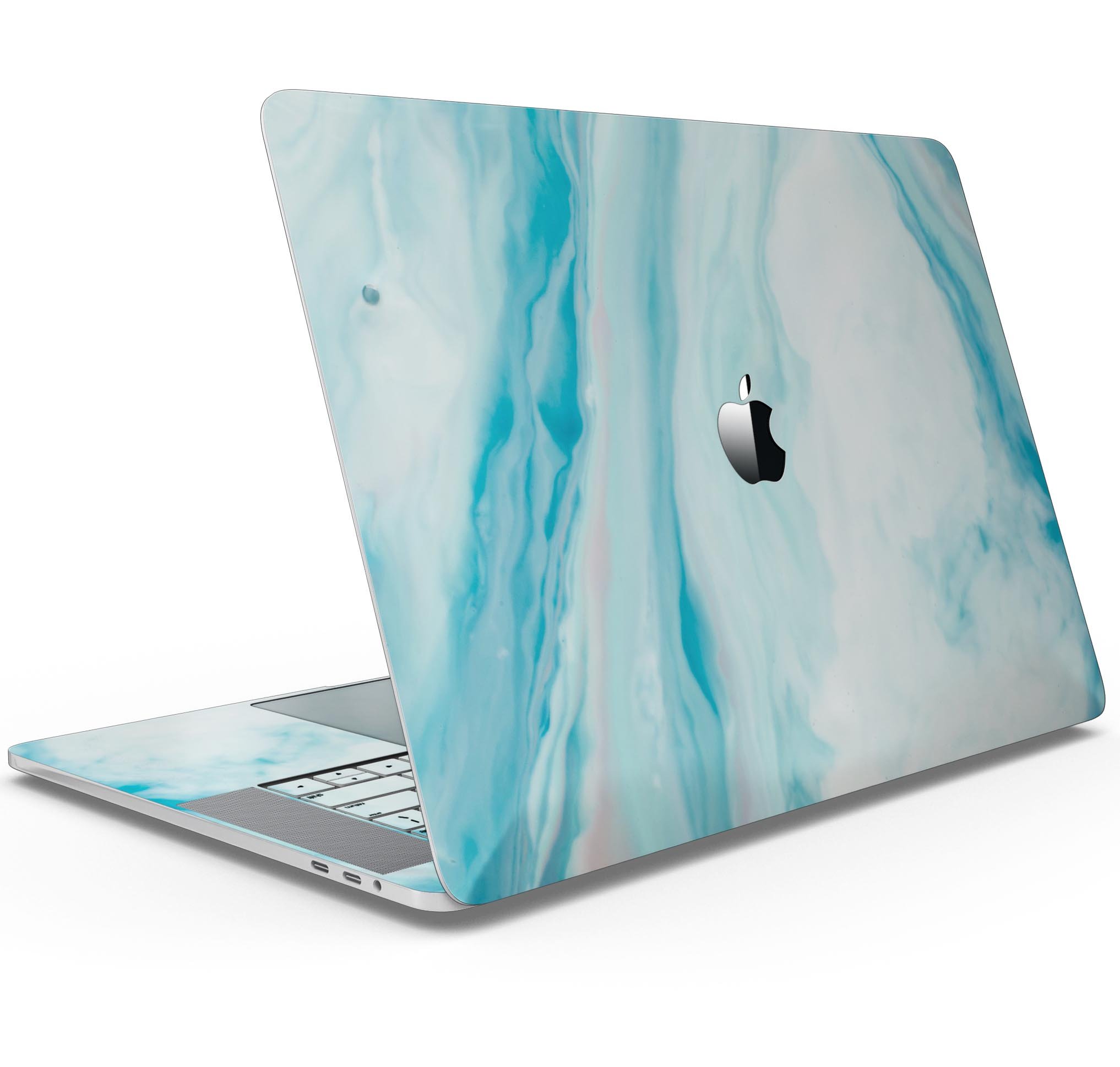 Modern Marble Aqua Mix V9 skin decal wrap kit for MacBook, showcasing a stylish marble design with a premium vinyl finish.