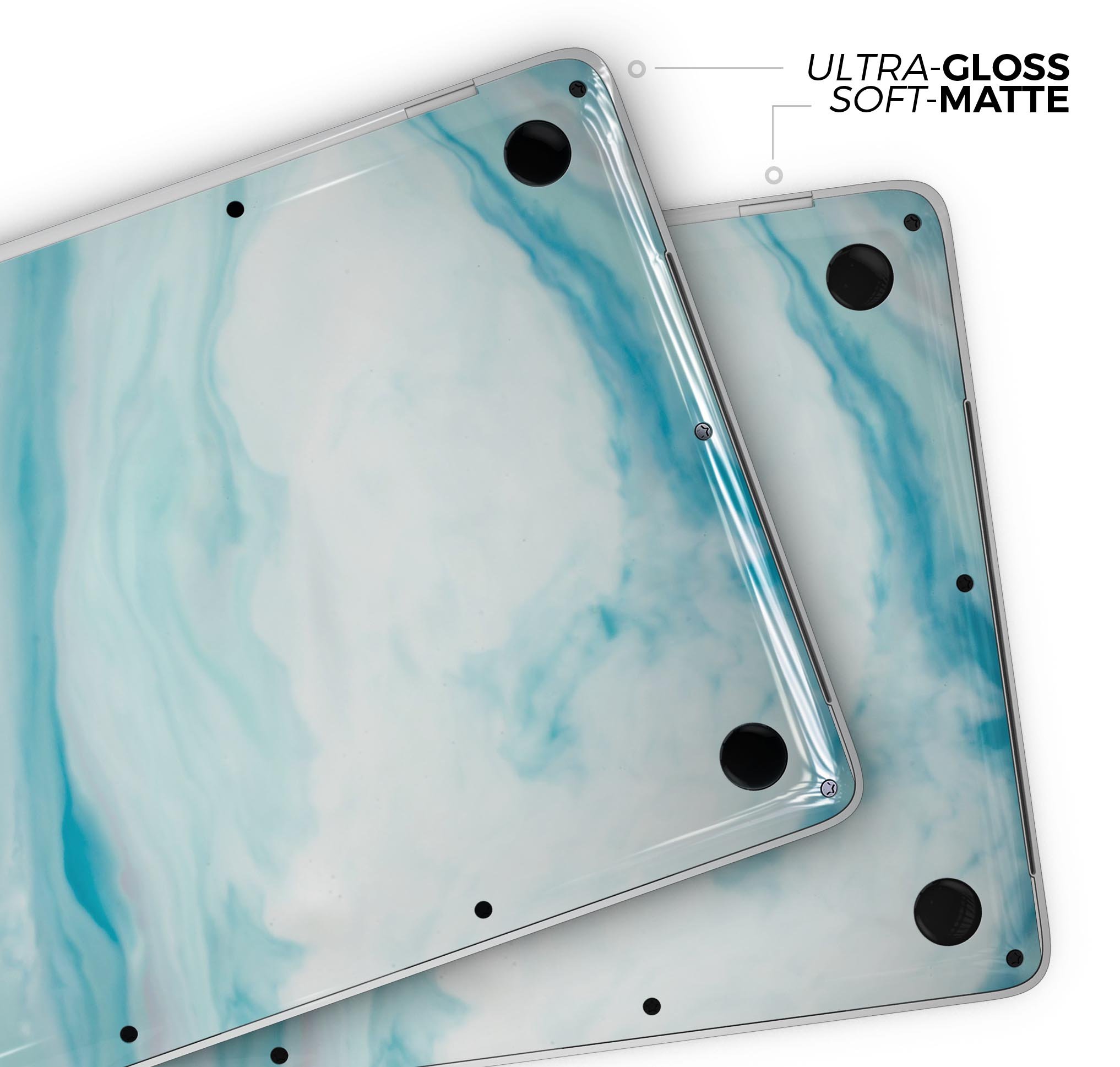 Modern Marble Aqua Mix V9 skin decal wrap kit for MacBook, showcasing a stylish marble design with a premium vinyl finish.