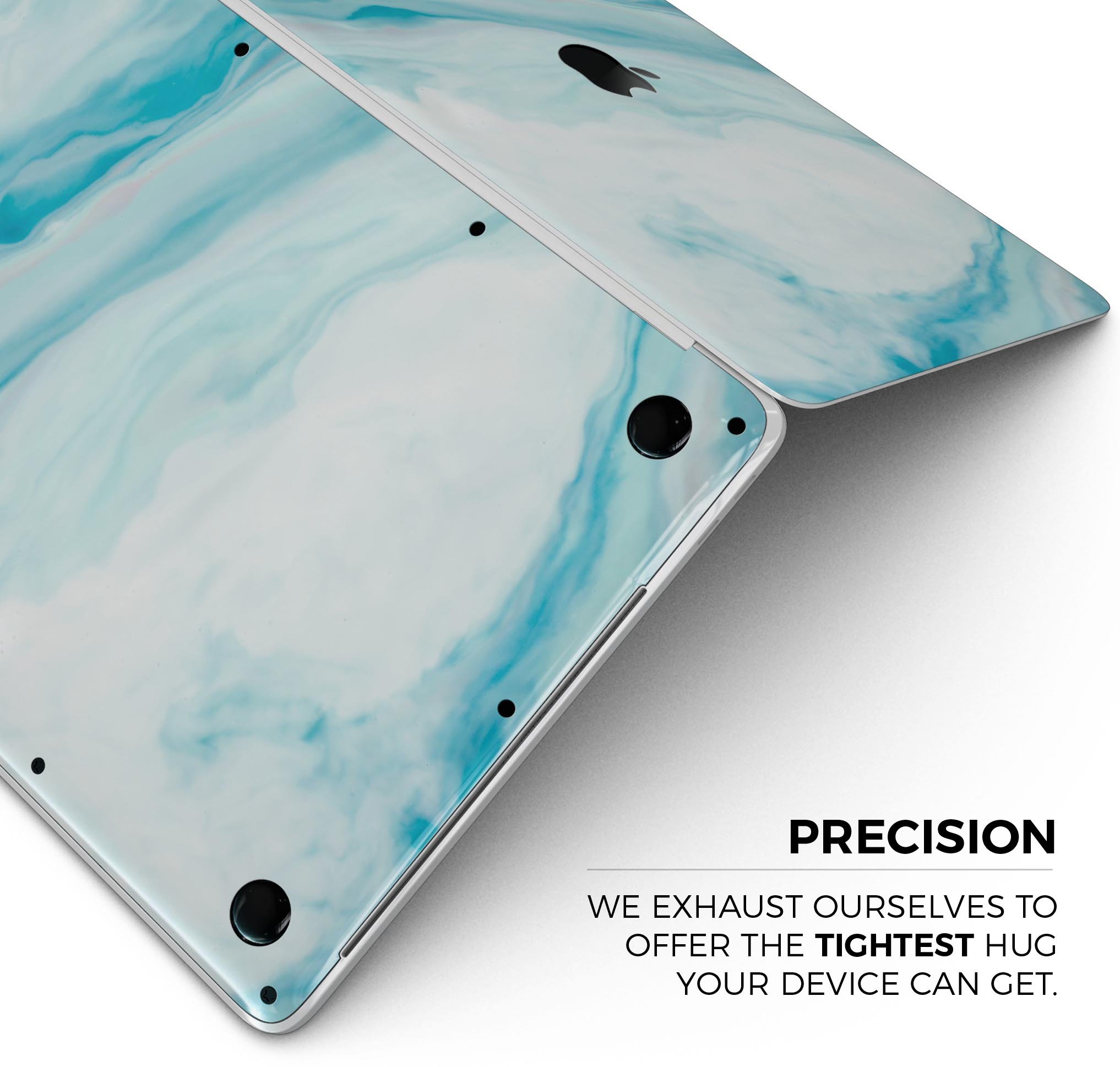 Modern Marble Aqua Mix V9 skin decal wrap kit for MacBook, showcasing a stylish marble design with a premium vinyl finish.