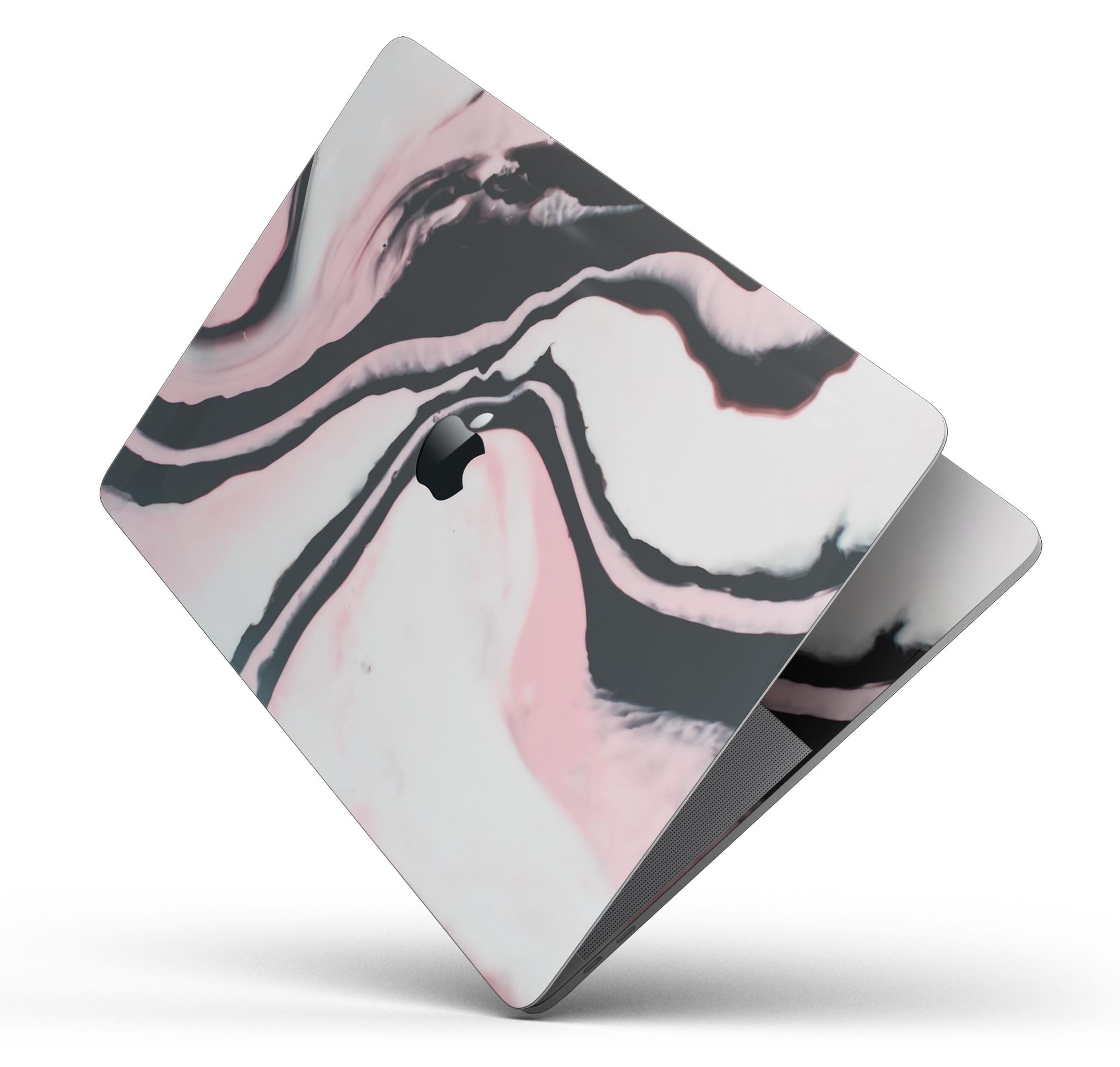 Modern Marble Coral Mix V6 skin decal wrap kit for MacBook, showcasing a stylish marble design with a soft-matte finish.