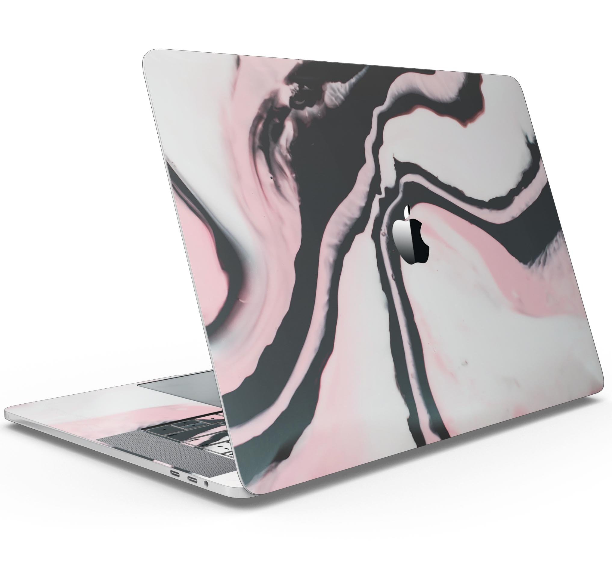 Modern Marble Coral Mix V6 skin decal wrap kit for MacBook, showcasing a stylish marble design with a soft-matte finish.