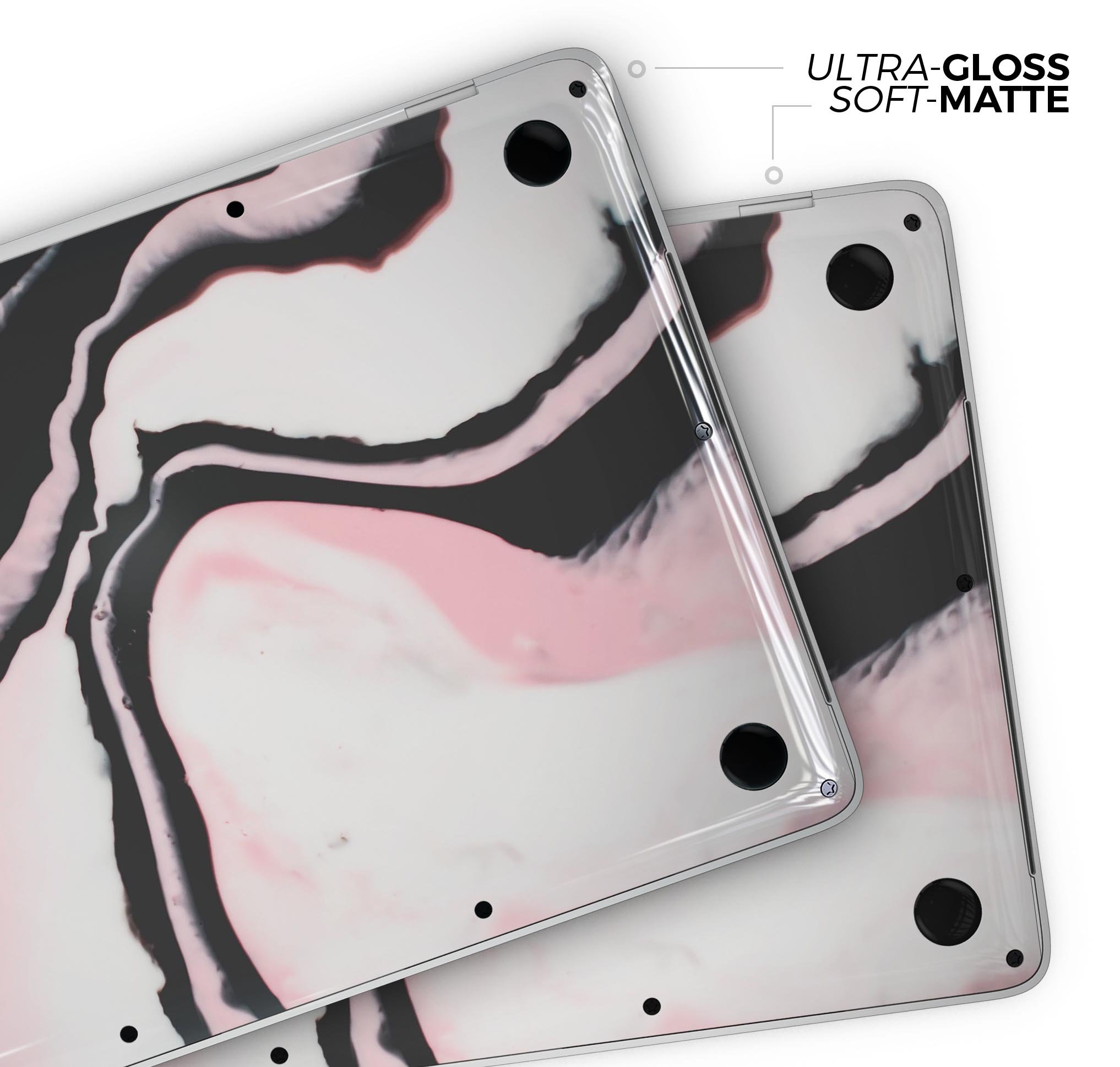 Modern Marble Coral Mix V6 skin decal wrap kit for MacBook, showcasing a stylish marble design with a soft-matte finish.