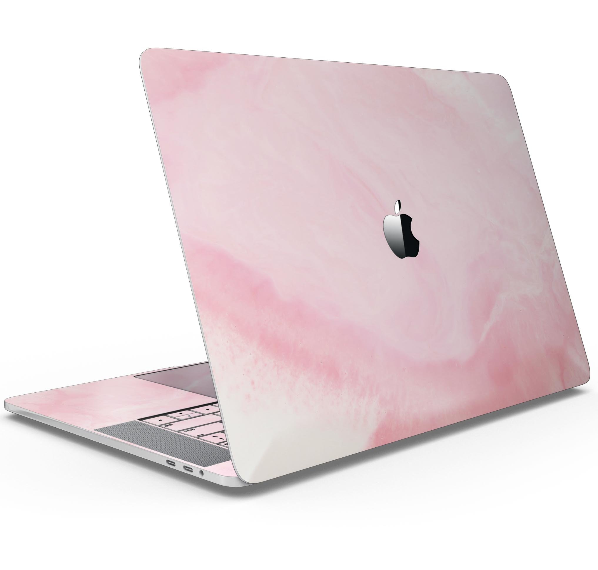 Modern Marble Coral Pink Mix V1 skin decal wrap kit for MacBook, showcasing a stylish coral pink marble design.