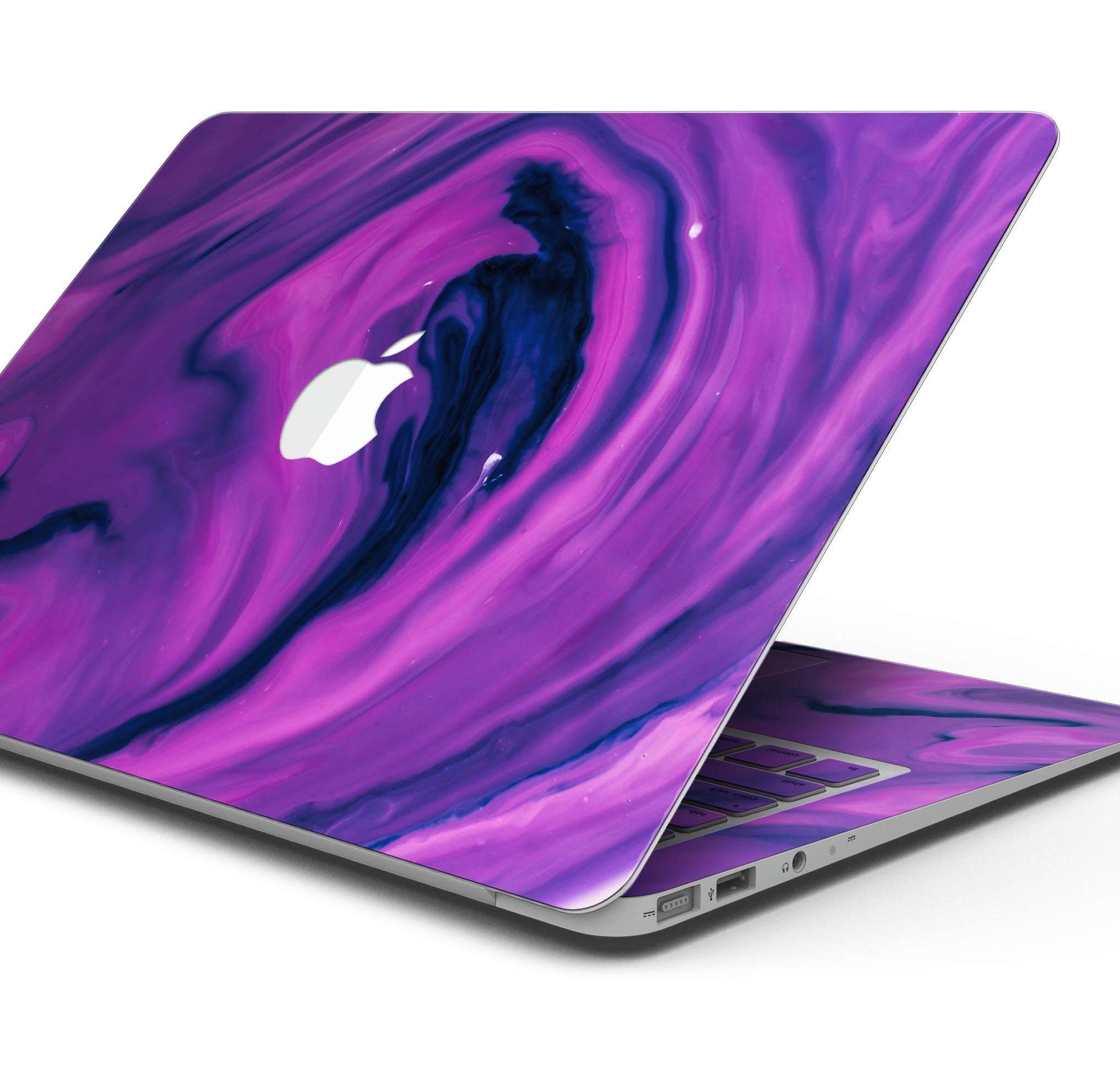 Modern Marble Purple Mix V1 skin decal wrap kit for MacBook, showcasing a stylish purple marble design with a smooth finish.