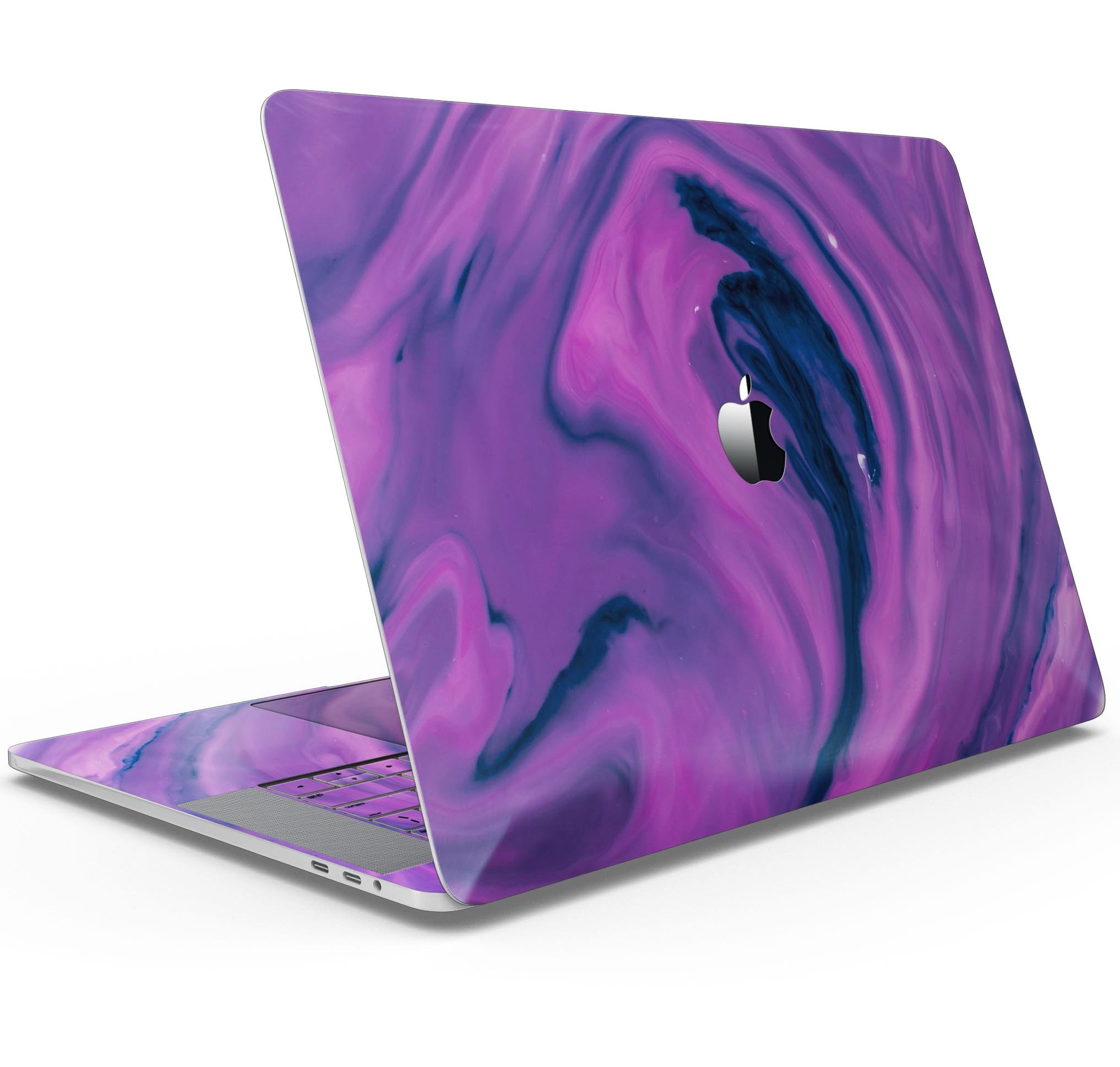 Modern Marble Purple Mix V1 skin decal wrap kit for MacBook, showcasing a stylish purple marble design with a smooth finish.