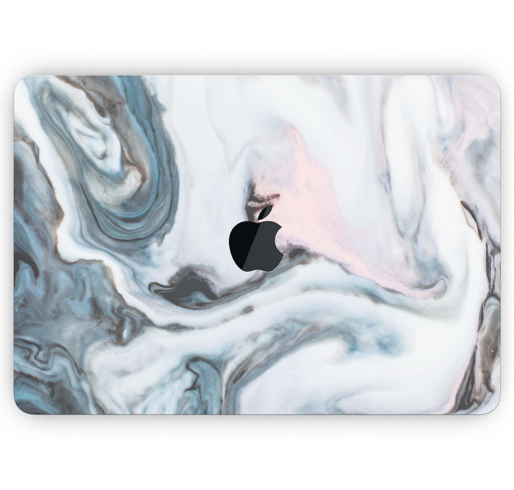 Modern Marble Subtle Blue Mix V2 skin decal wrap kit for Apple MacBook, showcasing a stylish marble design in subtle blue tones.