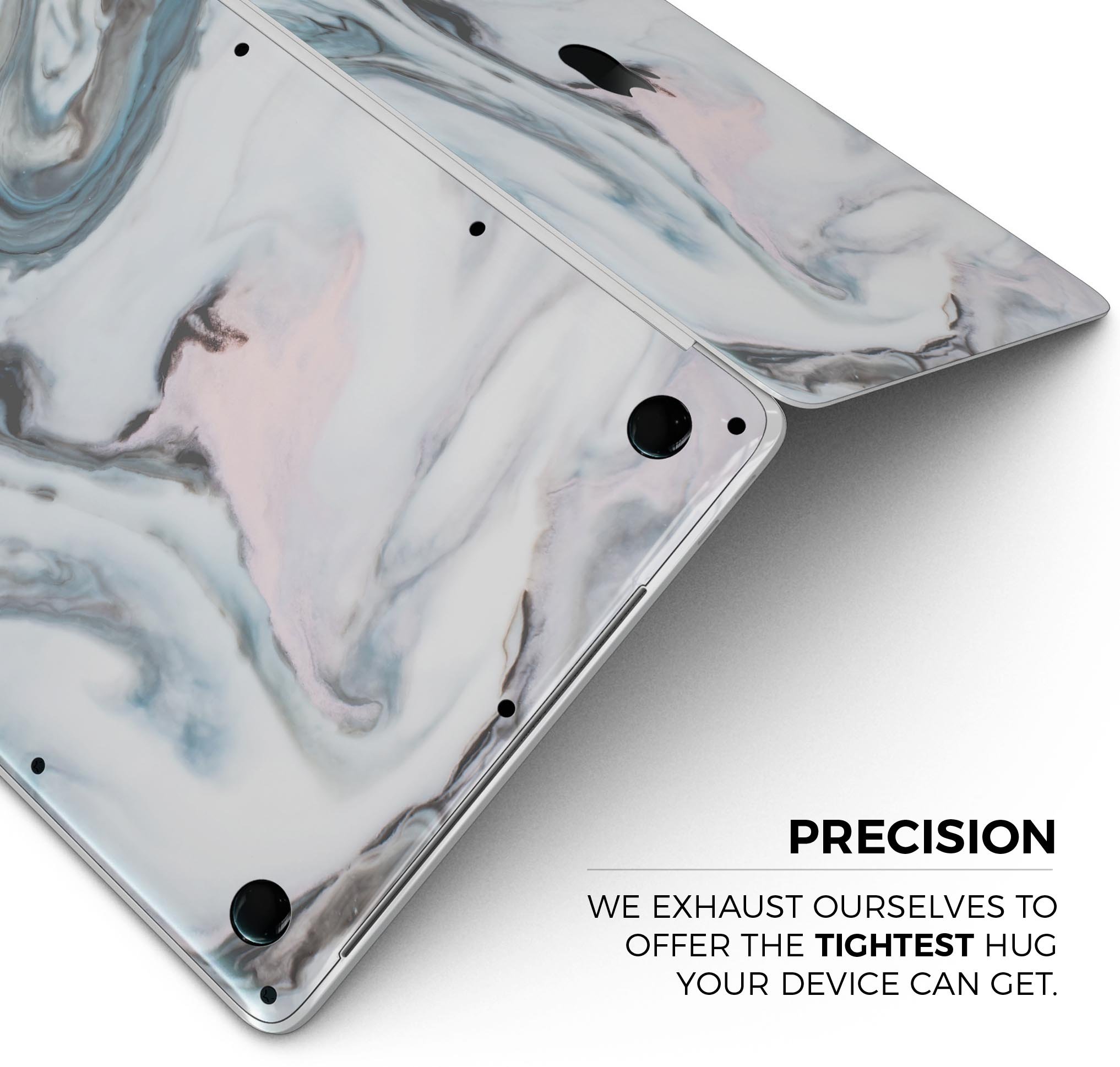 Modern Marble Subtle Blue Mix V2 skin decal wrap kit for Apple MacBook, showcasing a stylish marble design in subtle blue tones.