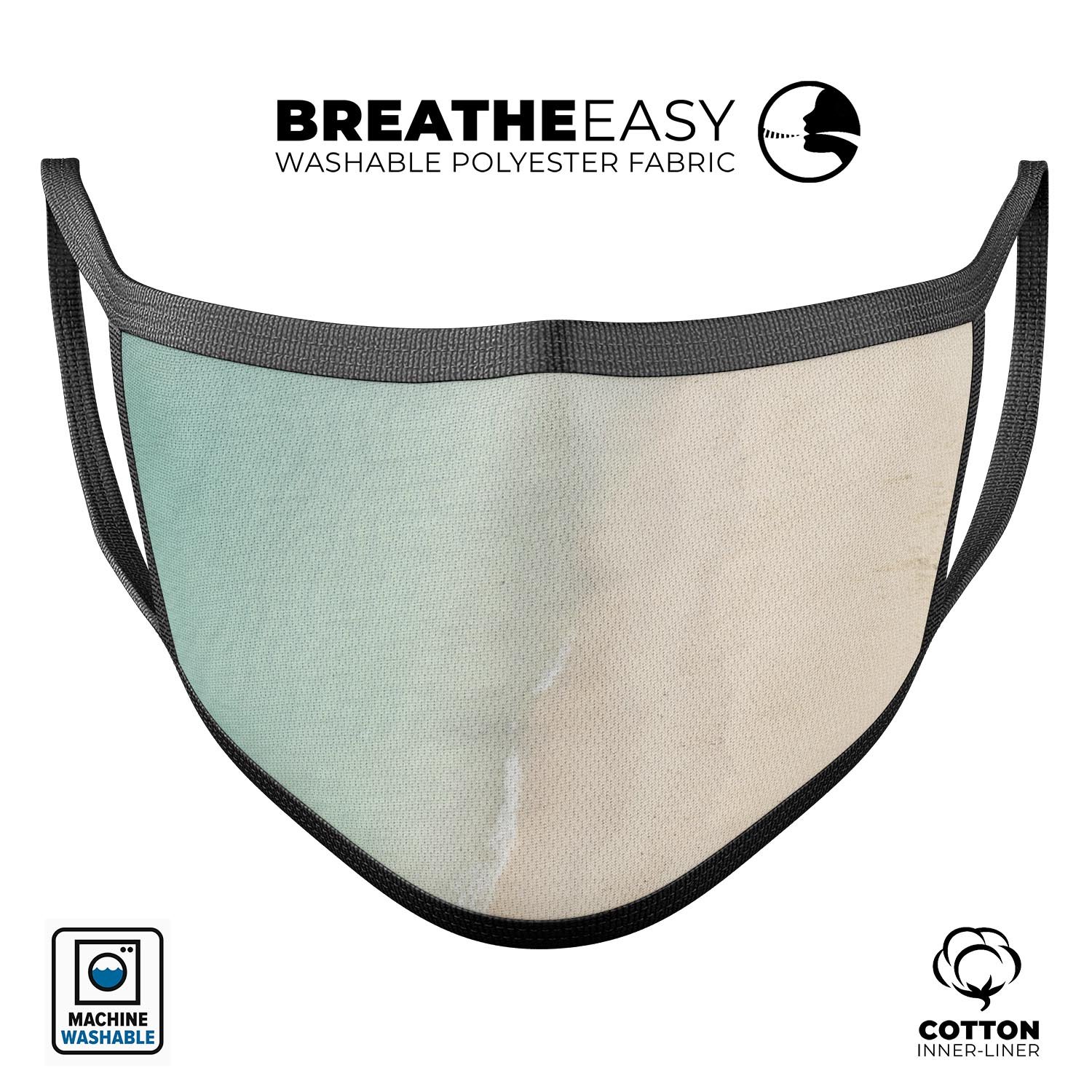 Morning Beach mouth cover, unisex anti-dust cotton blend mask, featuring adjustable ear loops and vibrant dye-sublimated design.