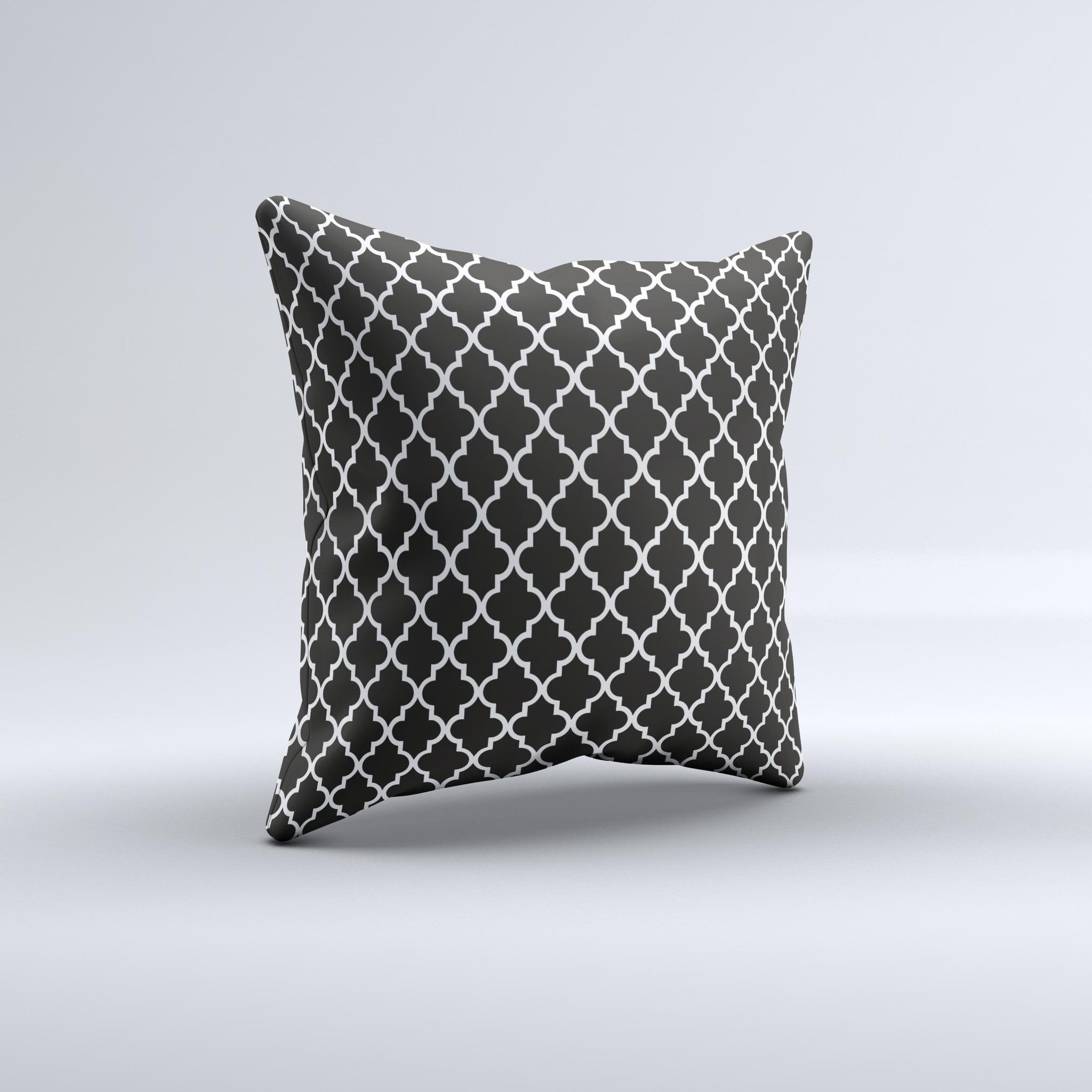 Morocan Blank Ink-Fuzed Decorative Throw Pillow showcasing intricate design and high-quality fabric, handcrafted in Virginia.