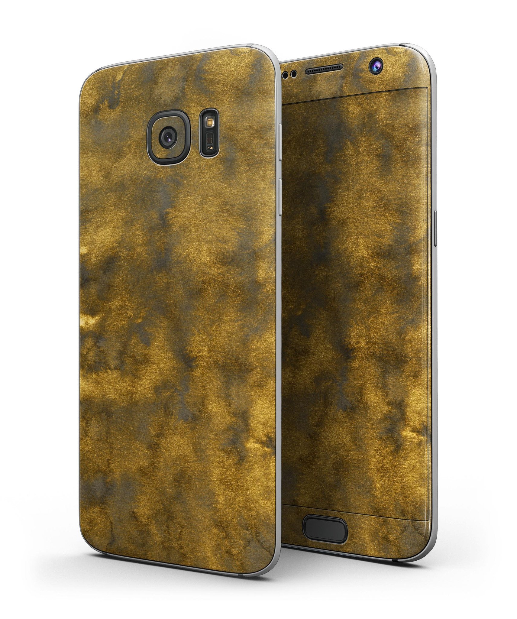 Mottled Golden Fibers Full Body Skin-Kit for Samsung Galaxy S7, showcasing its stylish design and premium vinyl material.