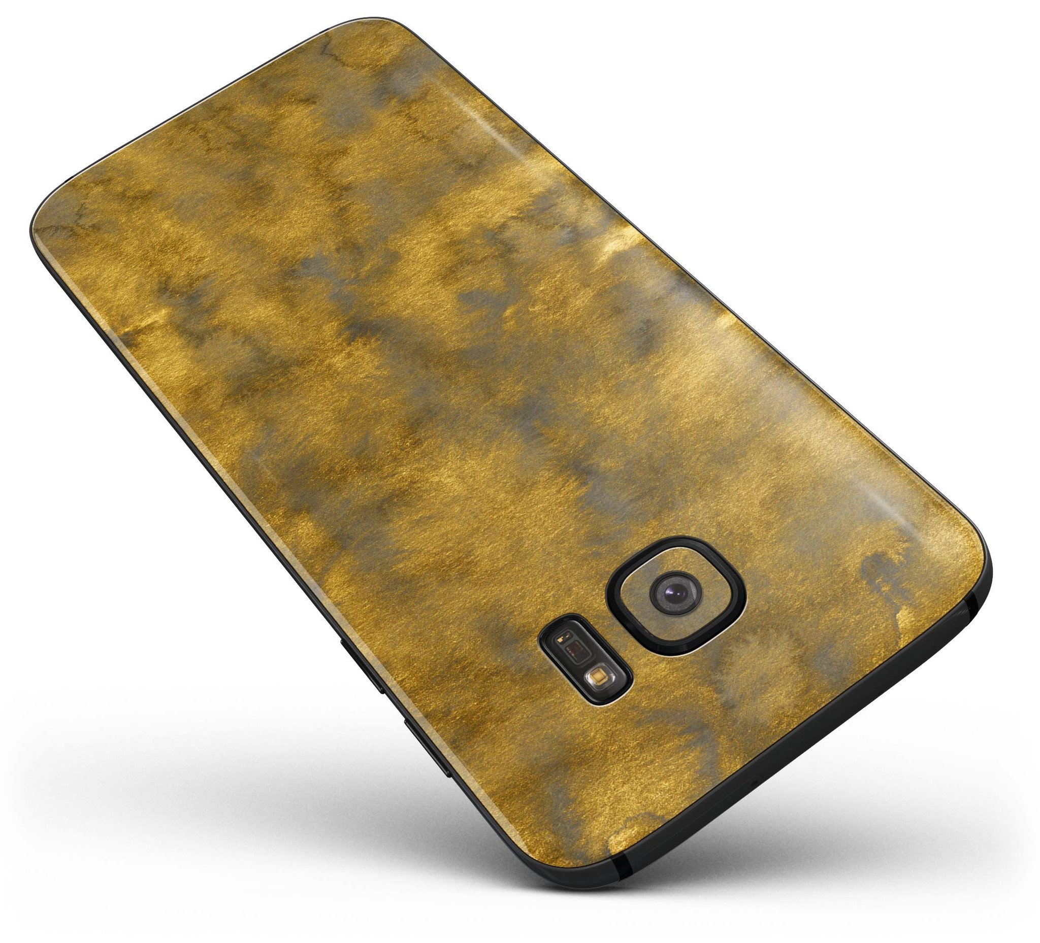 Mottled Golden Fibers Full Body Skin-Kit for Samsung Galaxy S7, showcasing its stylish design and premium vinyl material.