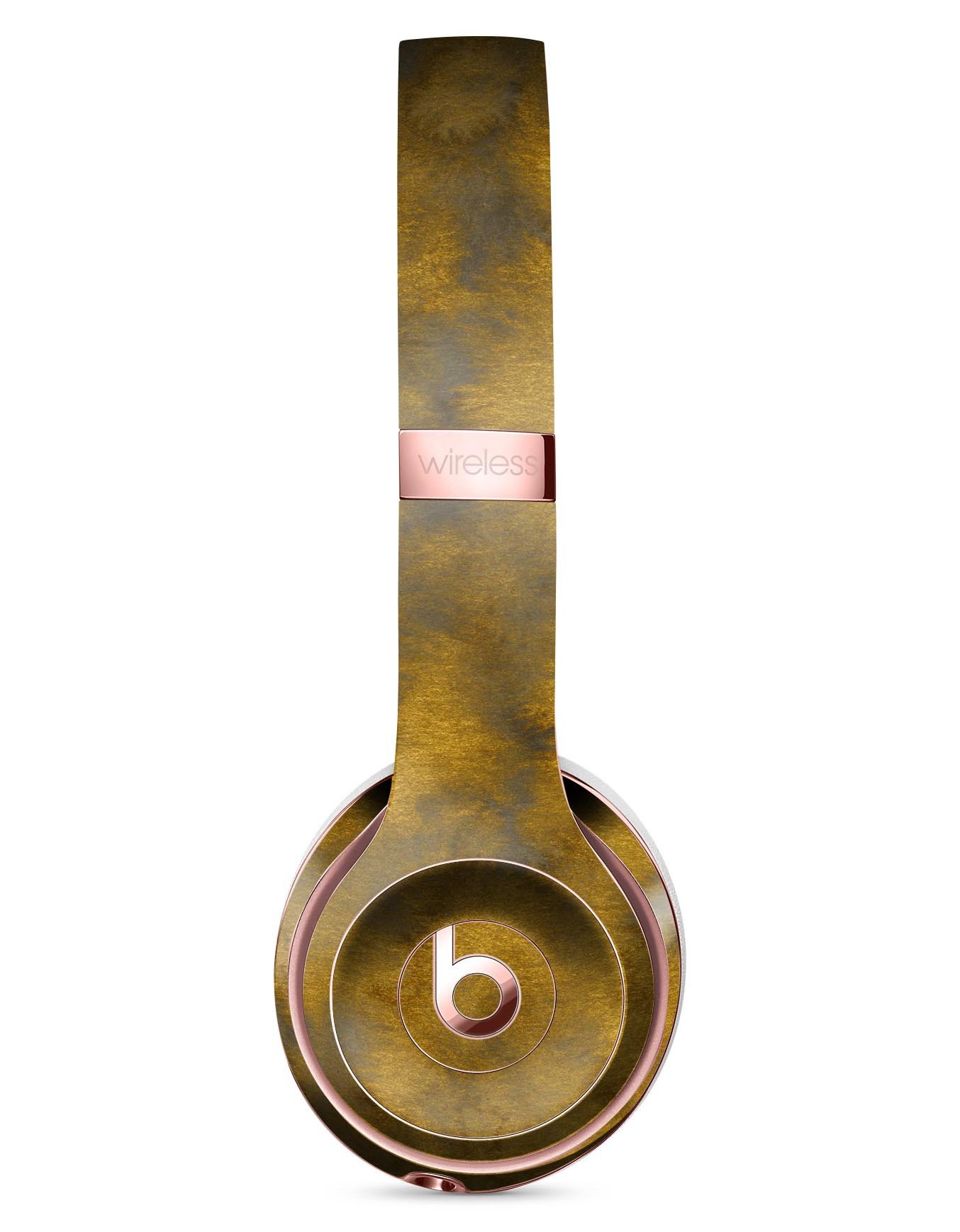 Mottled Golden Fibers Full-Body Skin Kit for Beats by Dre Solo 3, showcasing a stylish design that fits perfectly on the headphones.