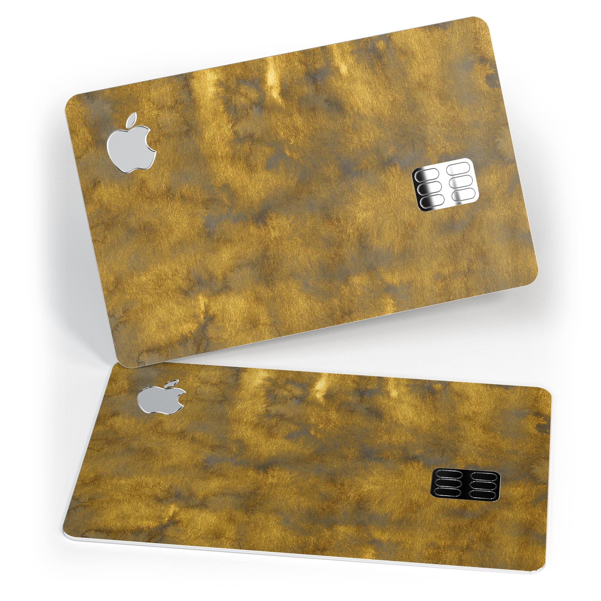 Mottled Golden Fibers skin kit for Apple Card, showcasing premium vinyl design and protective features.