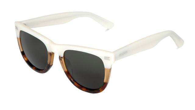 MR BOHO Alameda AUD7-11 full-rimmed rectangular glasses in white, showcasing stylish acetate design.