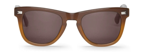 MR BOHO Alameda AUJ6-08 full-rimmed rectangular glasses in brown acetate, suitable for unisex wear.