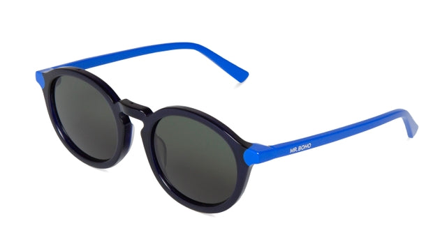 MR BOHO Chamberi AVF3-11 blue round glasses with full-rimmed acetate frame, suitable for unisex wear.