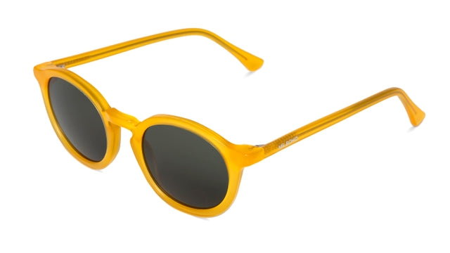 MR BOHO CHAMBERI AVP-11 round frame glasses in vibrant yellow acetate, showcasing a stylish unisex design.