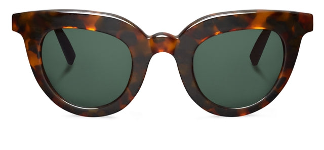 MR BOHO CHAMBERI VT1-11 round full-rimmed glasses in brown acetate, designed for unisex wear.