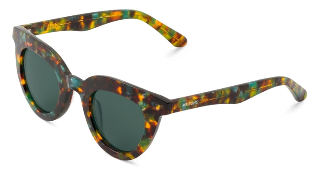 MR BOHO CHAMBERI VT34-11 eyewear featuring a round full-rimmed frame in vibrant multicolor acetate, designed for unisex wear.