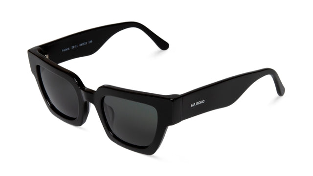 MR BOHO FRELAND ZB-11 full-rimmed square glasses in black acetate, designed for unisex wear.