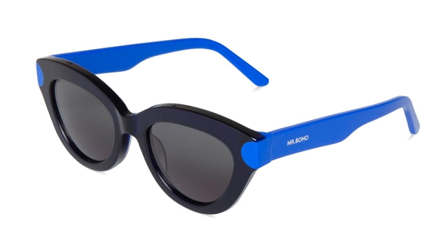 MR BOHO Gracia ARF3-11 cat-eye glasses in blue, featuring a full-rimmed acetate frame, suitable for unisex wear.