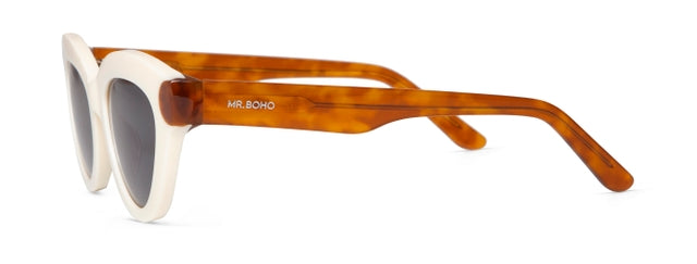 MR BOHO Gracia ARF5-11 full-rimmed round glasses in white acetate, showcasing a stylish unisex design.