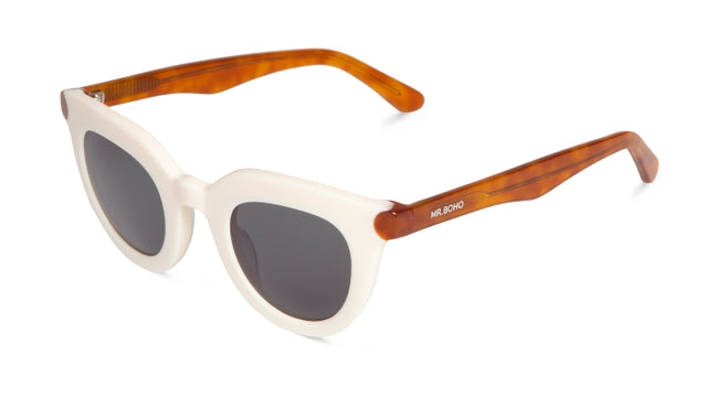 MR BOHO HAYES VF5-11 eyewear featuring a full-rimmed round frame in white acetate, designed for unisex wear.