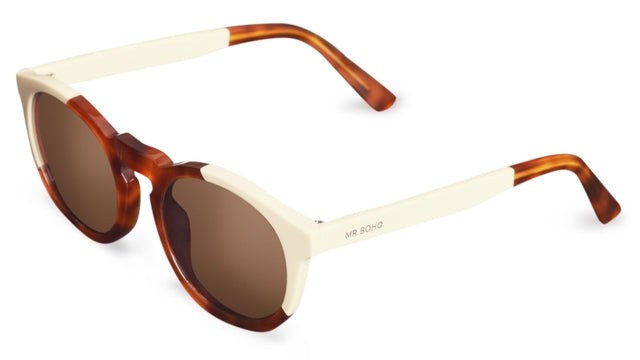 MR BOHO Jordaan AG1-08 round full-rimmed glasses in white, made from durable acetate, suitable for unisex wear.