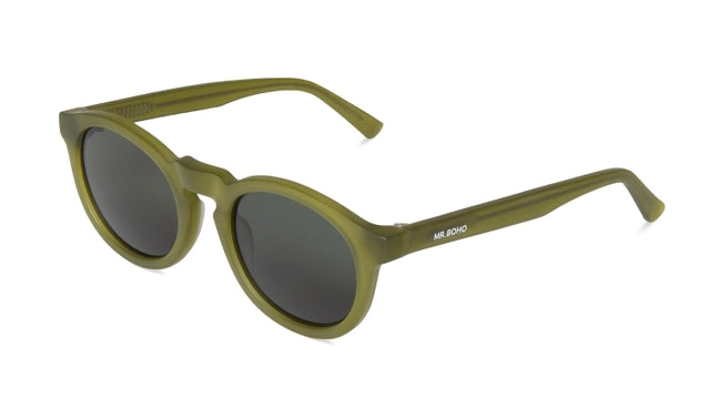 MR BOHO Jordaan AI52-11 round green acetate glasses with full-rimmed design, suitable for unisex wear.