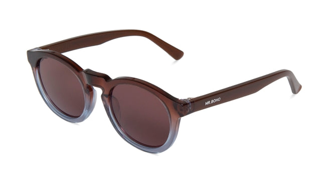 MR BOHO Jordaan AJ5-08 round full-rimmed glasses in brown acetate, showcasing a stylish unisex design.