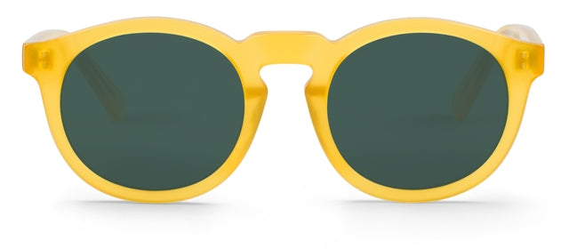 MR BOHO Jordaan AP-11 round frame glasses in vibrant yellow, showcasing full-rimmed design and stylish unisex appeal.