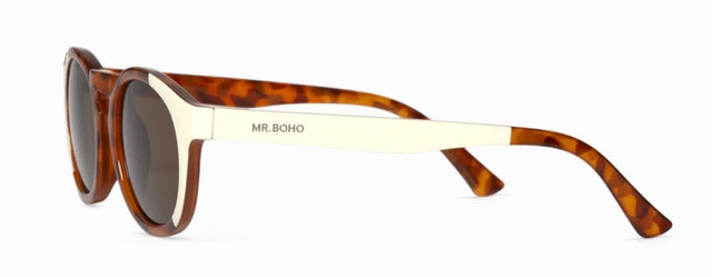 MR BOHO Kids Jordaan KAG1-08 glasses in brown, featuring a full-rimmed rectangle design suitable for unisex wear.