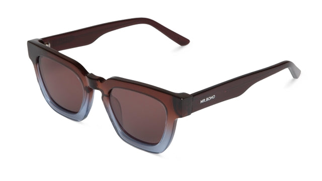 MR BOHO LOGAN BCJ5-08 full-rimmed rectangular glasses in brown acetate, showcasing a stylish unisex design.