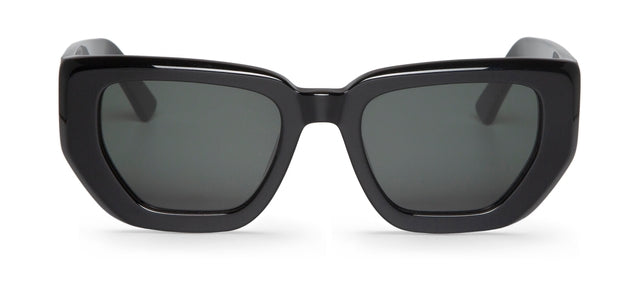 MR BOHO MADALENA BBB-11 full-rimmed rectangular glasses in black acetate, designed for unisex wear.