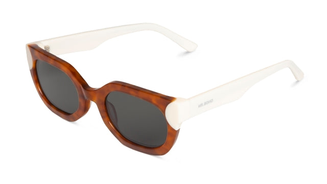 MR BOHO Parnell AXF4-11 unisex full-rimmed rectangular glasses in brown acetate.