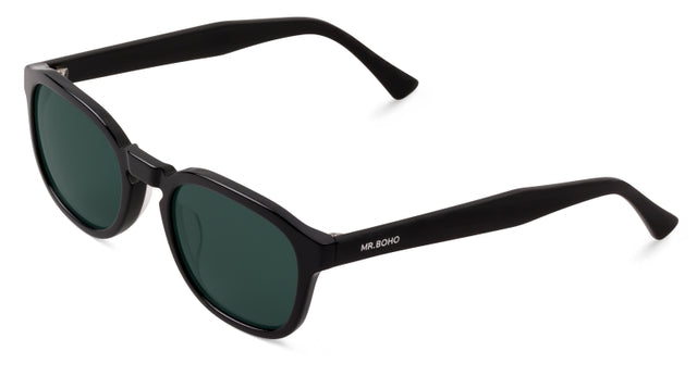 MR BOHO Pilsen ANB-11 round black acetate glasses, stylish unisex eyewear with full-rimmed design.